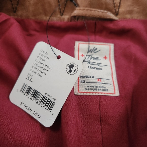 Free People We‎ The Free Skyline Leather Jacket In Caramel Brown - Picture 6 of 12